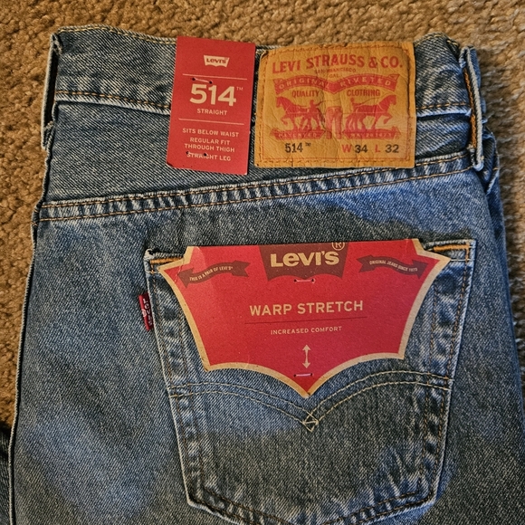 Levi's Men's Straight Jeans - Faded Blue - Picture 3 of 6